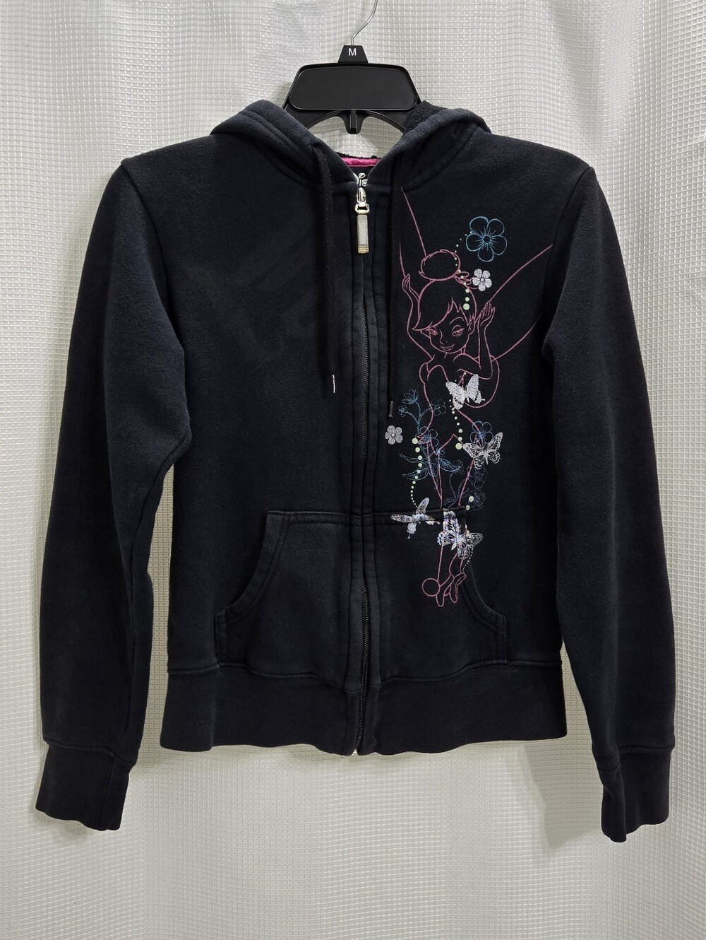 Disney Tinker Bell Zip Front Hoodie Jacket size Junior's M